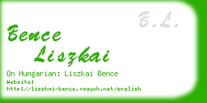 bence liszkai business card